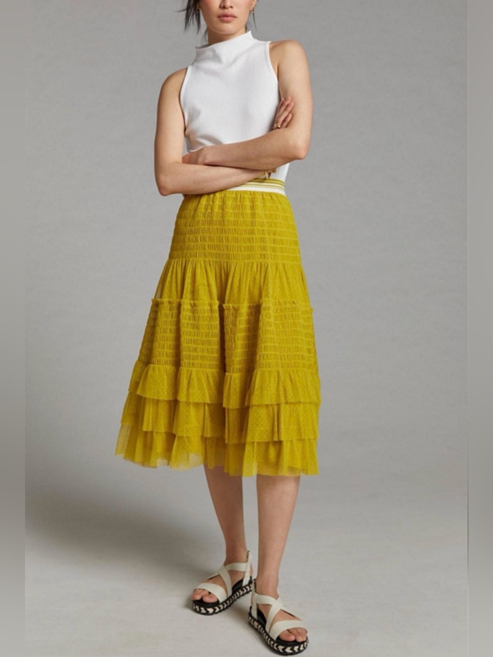 Maeve by Anthropologie Tulle Midi Skirt - NEW - Picture 2 of 6